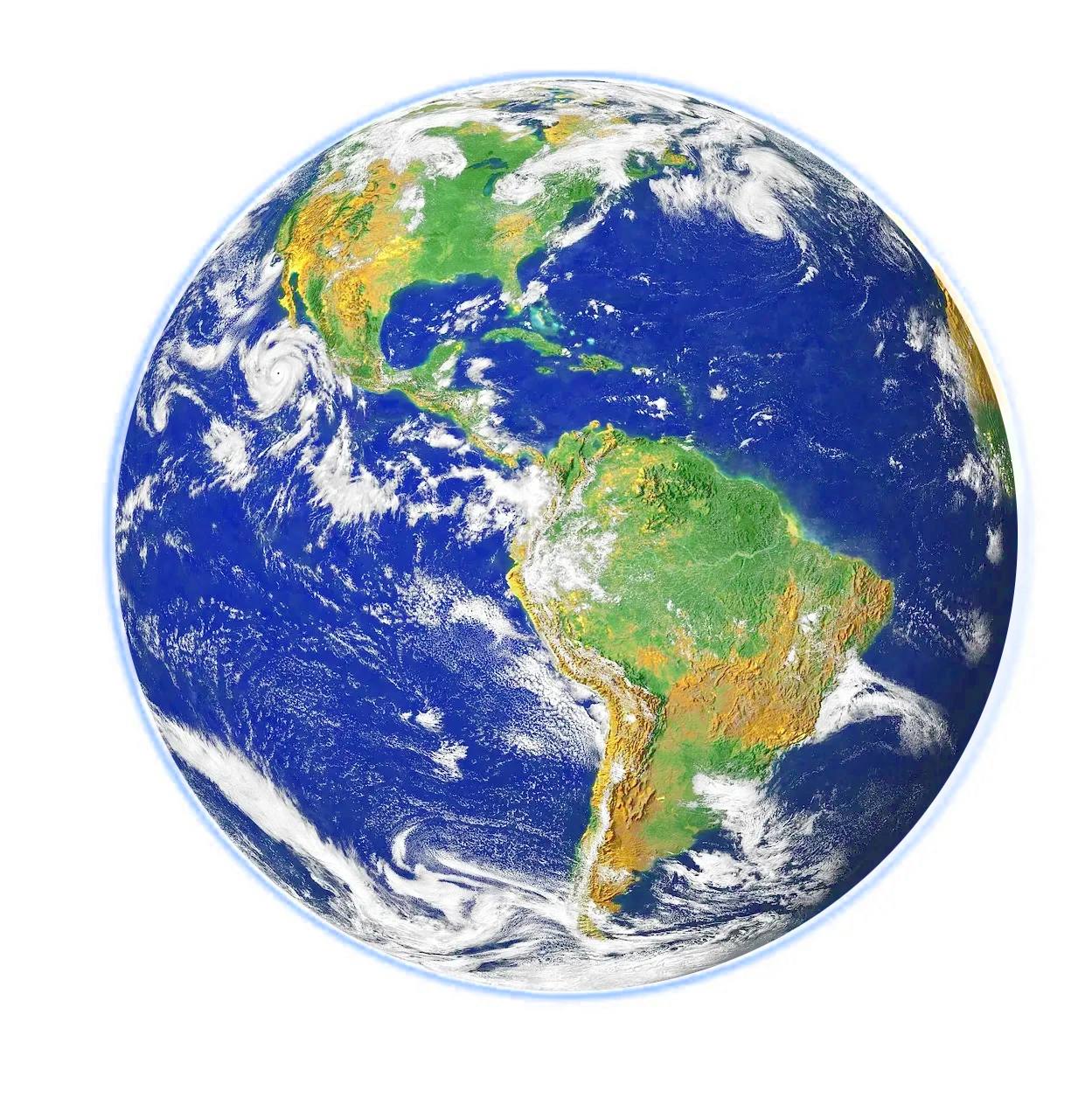 Earth's Western Hemisphere — the pale blue dot suspended in the void